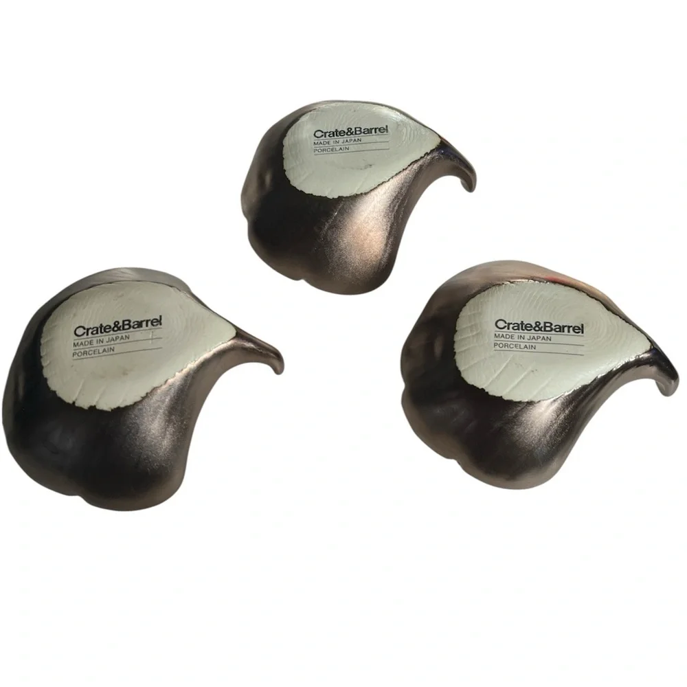 Crate&Barrel set of 3 gingko leaf trays